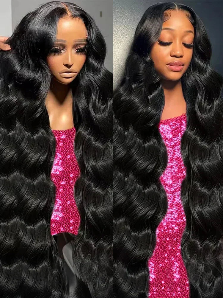200 250 Density Brazilian Glueless 13x6 13x4 Body Wave Wig Lace Front 30 40 Inch Human Hair Pre Plucked HD Lace Frontal Wigs