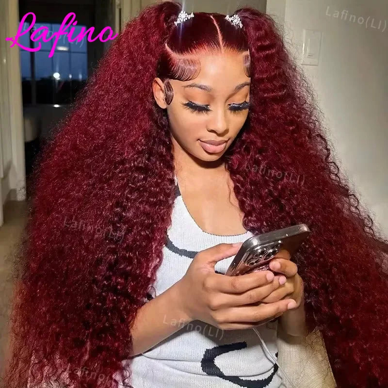 Burgundy Hd Lace Frontal Human Hair Wig