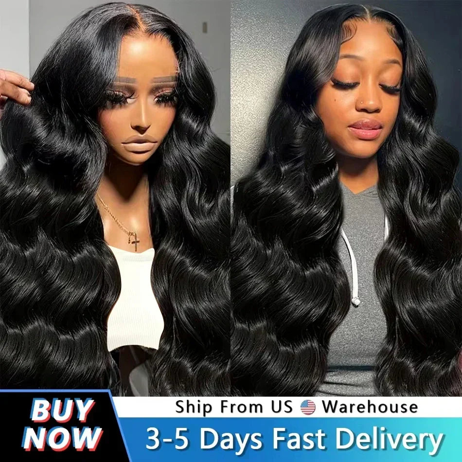 200 250 Density Brazilian Glueless 13x6 13x4 Body Wave Wig Lace Front 30 40 Inch Human Hair Pre Plucked HD Lace Frontal Wigs