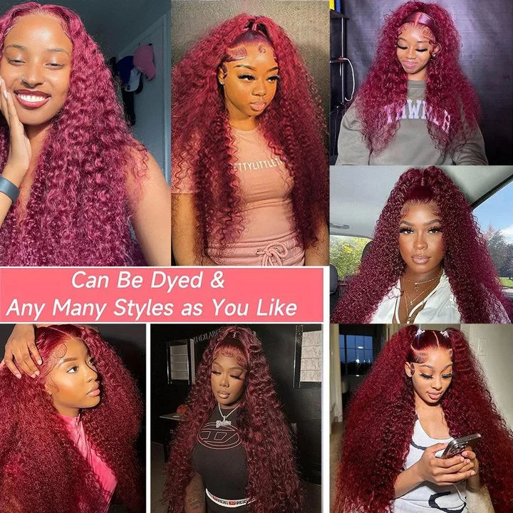 Burgundy Hd Lace Frontal Human Hair Wig